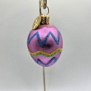 Christopher Radko Ornament Easter Egg Dreams Pink Purple Little Gems 2" Glass